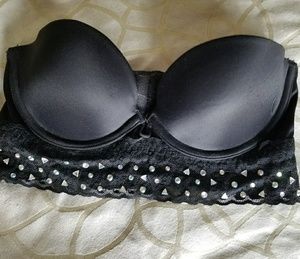 Sparkly Pink Strapless Pushup Bra 😎🖤🖤🖤